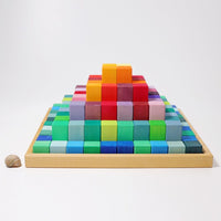 Grimm's Large Stepped Pyramid – 100 Rainbow Wooden Blocks | | Grimm's Spiel and Holz | Little Acorn to Mighty Oaks