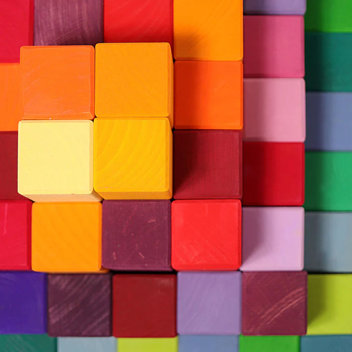 Grimm's Large Stepped Pyramid – 100 Rainbow Wooden Blocks | | Grimm's Spiel and Holz | Little Acorn to Mighty Oaks