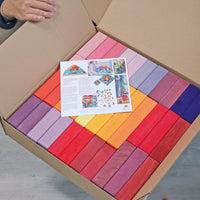 Grimm's Large Stepped Pyramid – 100 Rainbow Wooden Blocks | | Grimm's Spiel and Holz | Little Acorn to Mighty Oaks