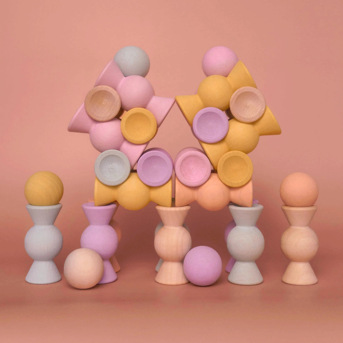 Chill Pepper Sweets Wooden Stacking Game Peachy Pastels (33 pcs) | | Chill Pepper | Little Acorn to Mighty Oaks