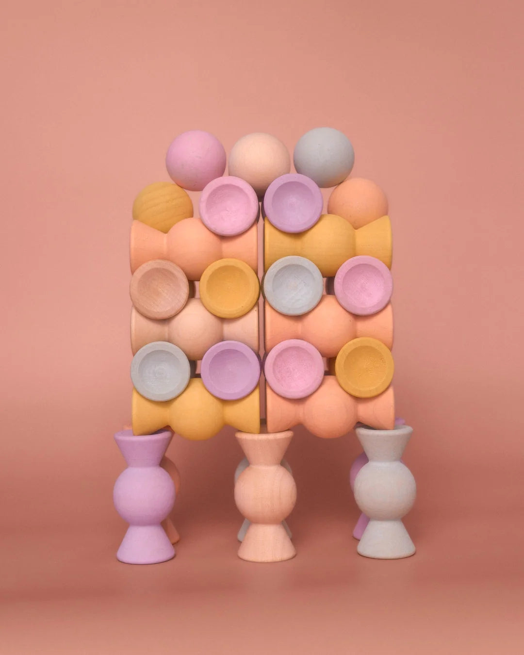 Chill Pepper Sweets Wooden Stacking Game Peachy Pastels (33 pcs) | | Chill Pepper | Little Acorn to Mighty Oaks