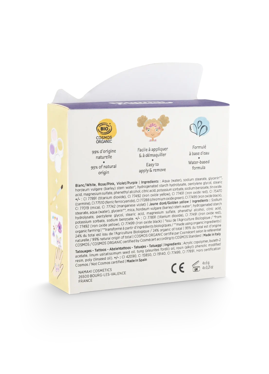 Namaki Organic Face Painting Kit - 4 colours - Butterfly + Temporary Tattoos | | Namaki | Little Acorn to Mighty Oaks