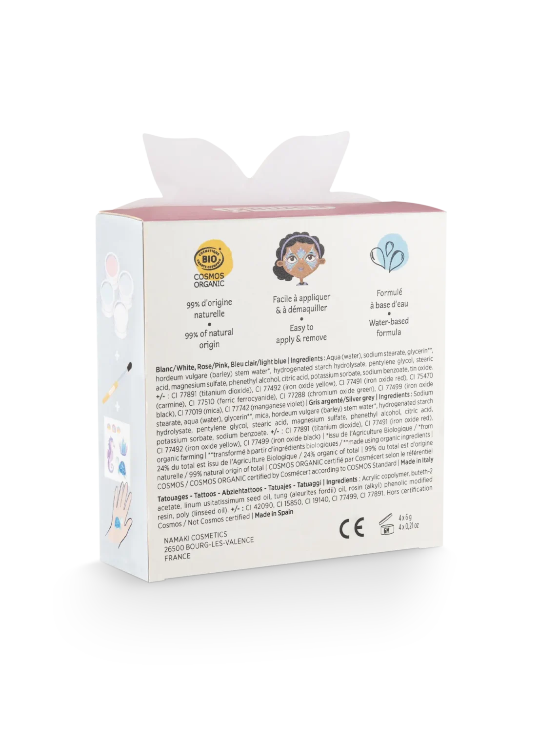Namaki Organic Face Painting Kit - 4 colours - Mermaid + Temporary Tattoos | | Namaki | Little Acorn to Mighty Oaks