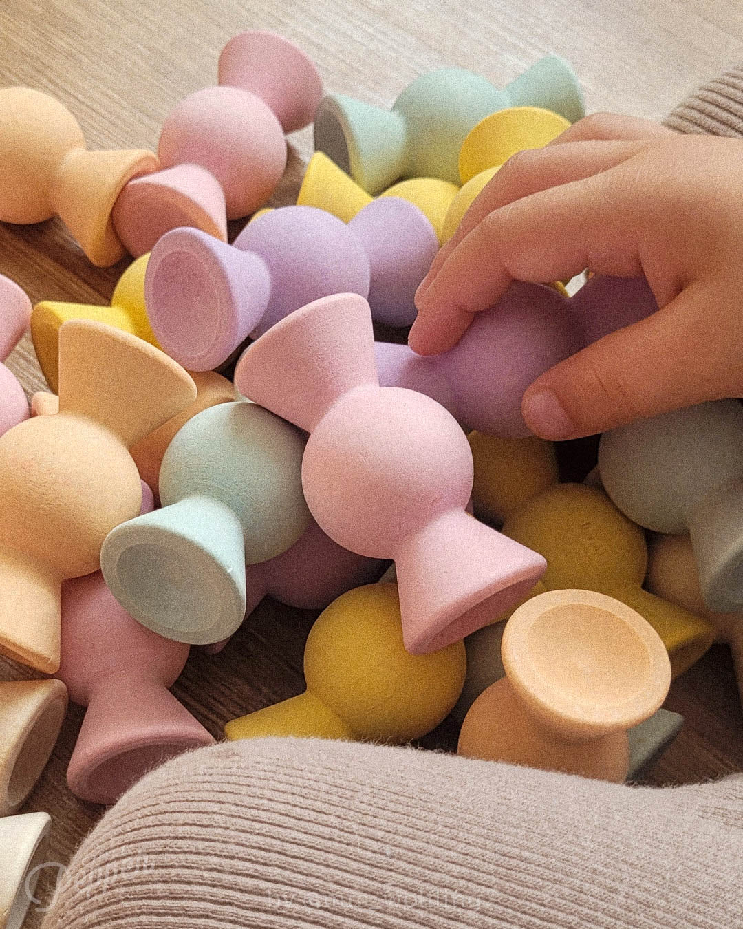 Chill Pepper Sweets Wooden Stacking Game Peachy Pastels (33 pcs) | | Chill Pepper | Little Acorn to Mighty Oaks