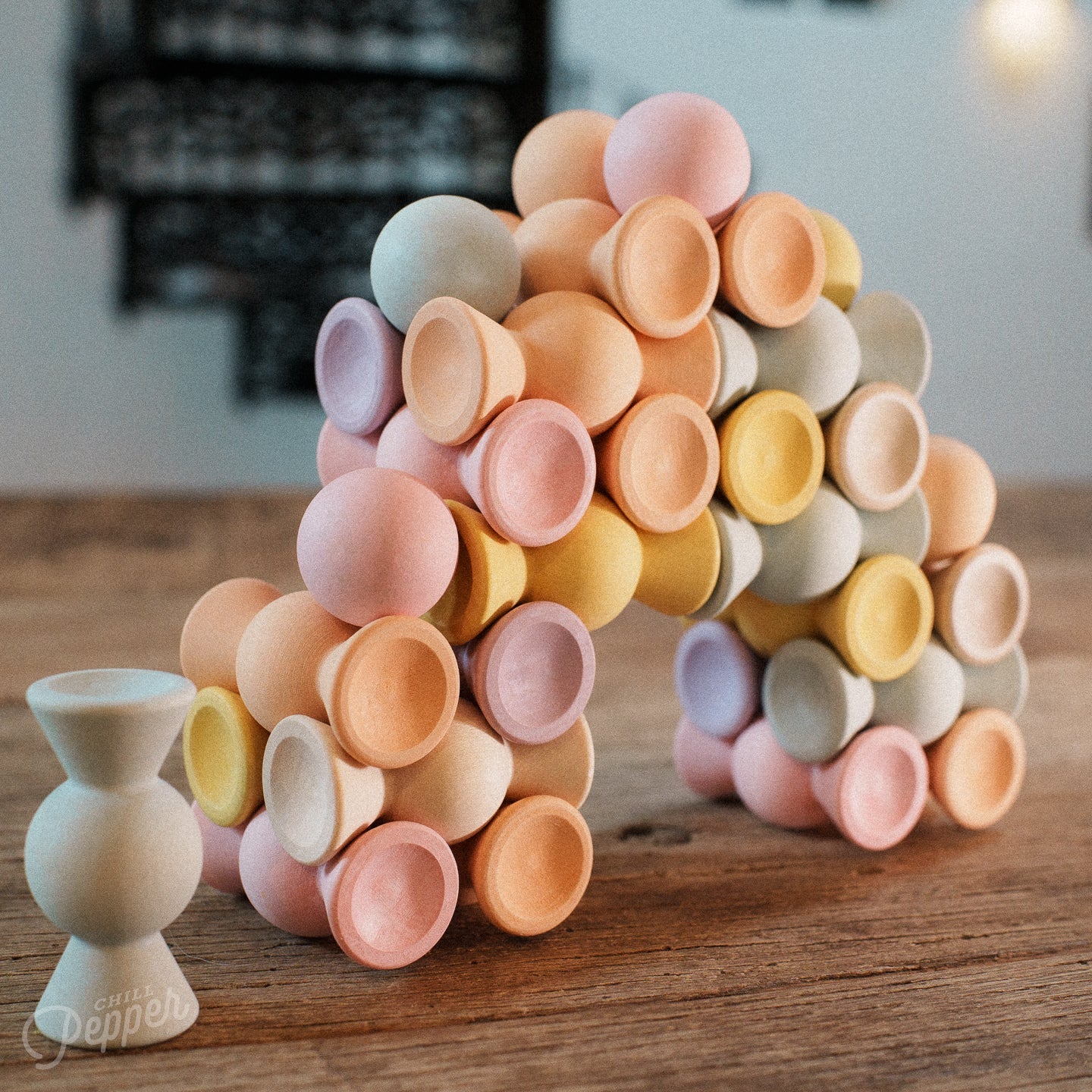 Chill Pepper Sweets Wooden Stacking Game Peachy Pastels (33 pcs) | | Chill Pepper | Little Acorn to Mighty Oaks