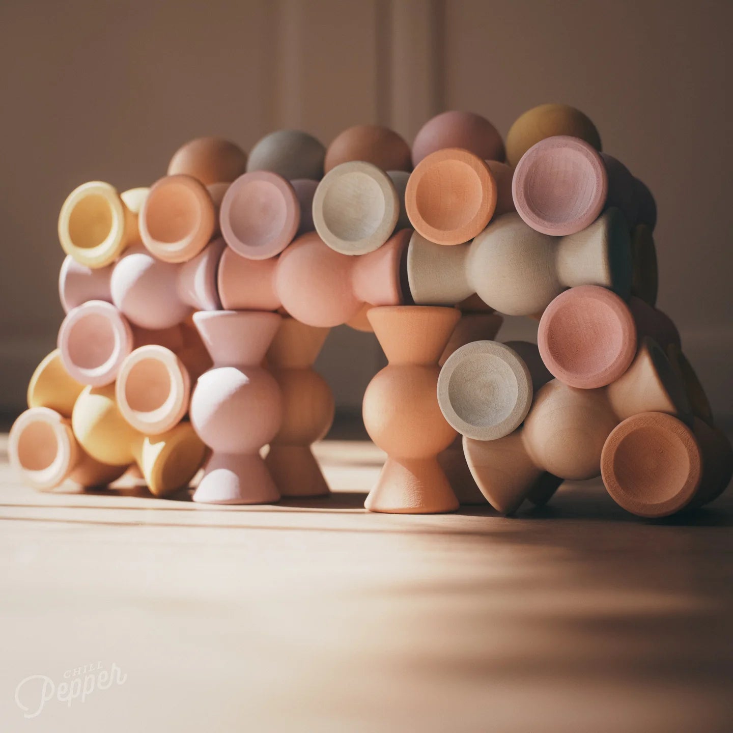 Chill Pepper Sweets Wooden Stacking Game Peachy Pastels (33 pcs) | | Chill Pepper | Little Acorn to Mighty Oaks