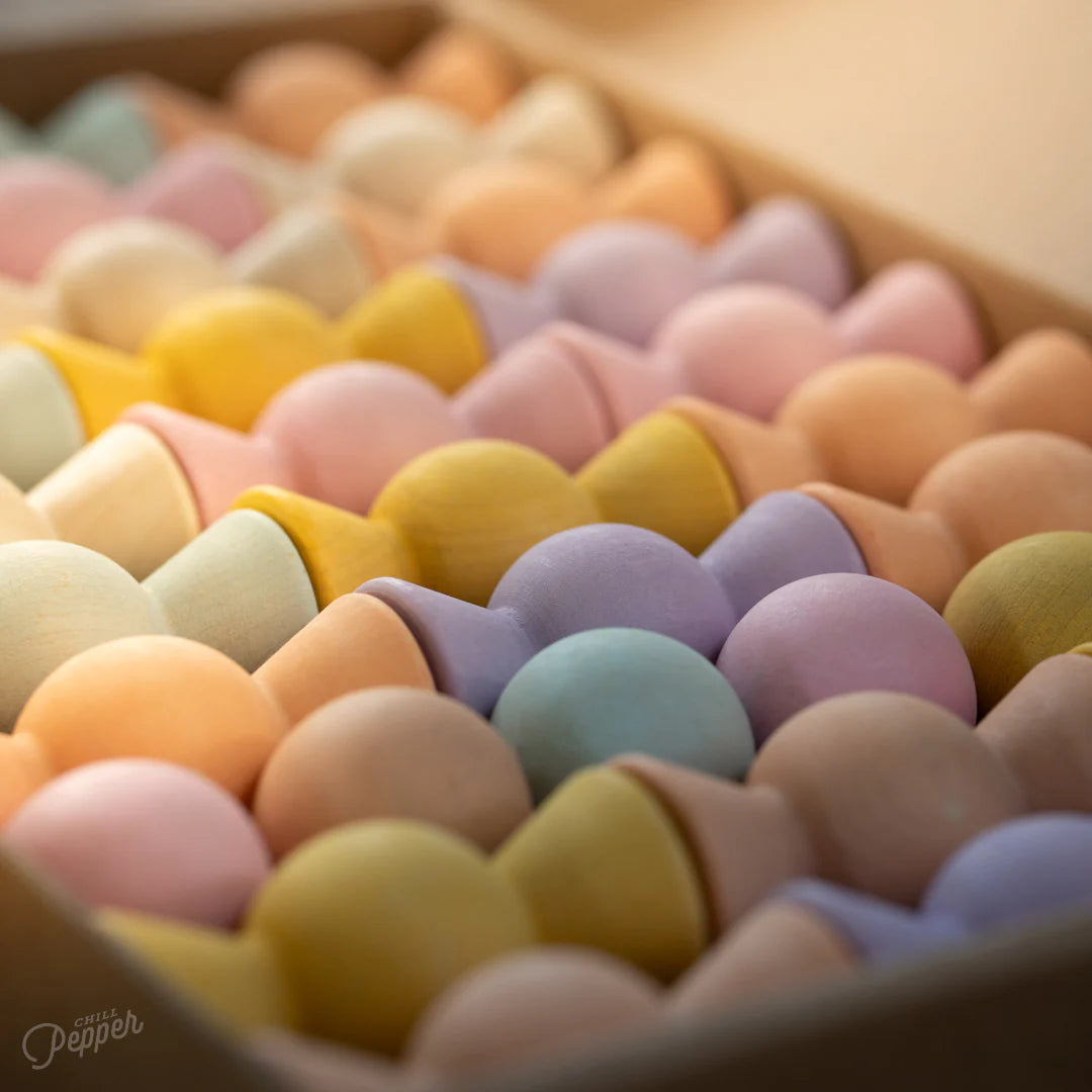 Chill Pepper Sweets Wooden Stacking Game Peachy Pastels (33 pcs) | | Chill Pepper | Little Acorn to Mighty Oaks