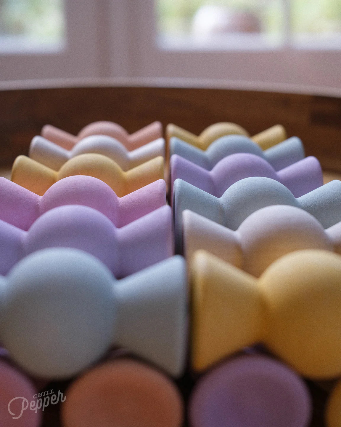 Chill Pepper Sweets Wooden Stacking Game Peachy Pastels (33 pcs) | | Chill Pepper | Little Acorn to Mighty Oaks