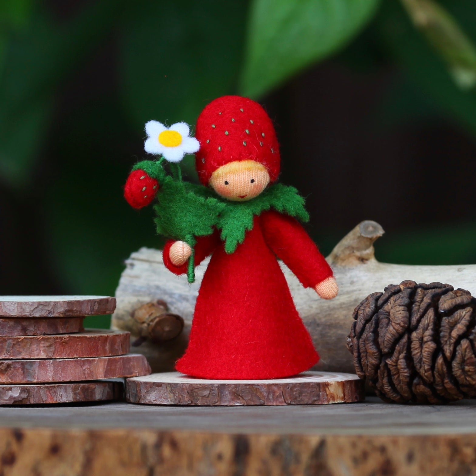 Ambrosius Fairy - Strawberry in Hand (Yellow Hair) | | Ambrosius Dolls | Little Acorn to Mighty Oaks