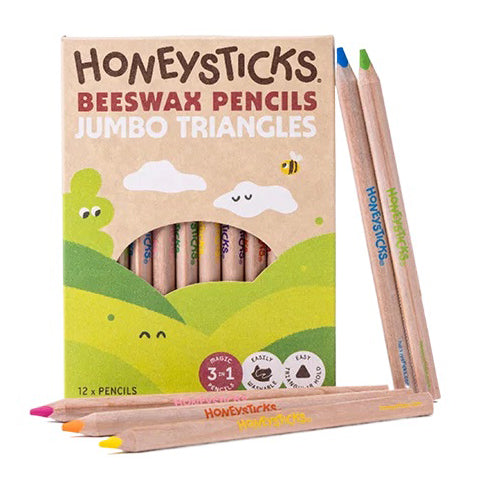 Honeysticks Magic 3-in-1 Beeswax Pencils Jumbo Triangles 12pk - Stage 3