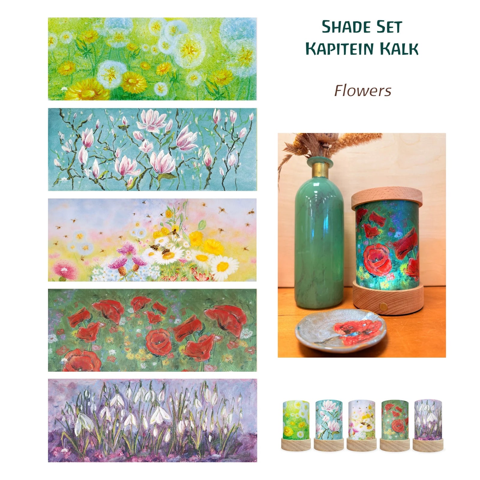 Toverlux Lantern Shades - Kapitein Kalk - Flowers - Pack of 5 | Toy | Toverlux | Little Acorn to Mighty Oaks