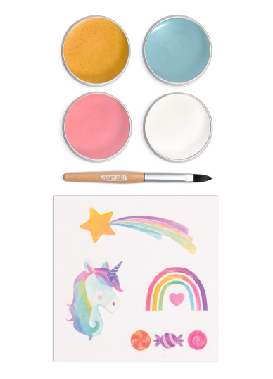 Namaki Organic Face Painting Kit - 4 colours - Unicorn + Temporary Tattoos | | Namaki | Little Acorn to Mighty Oaks