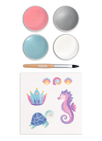 Namaki Organic Face Painting Kit - 4 colours - Mermaid + Temporary Tattoos | | Namaki | Little Acorn to Mighty Oaks