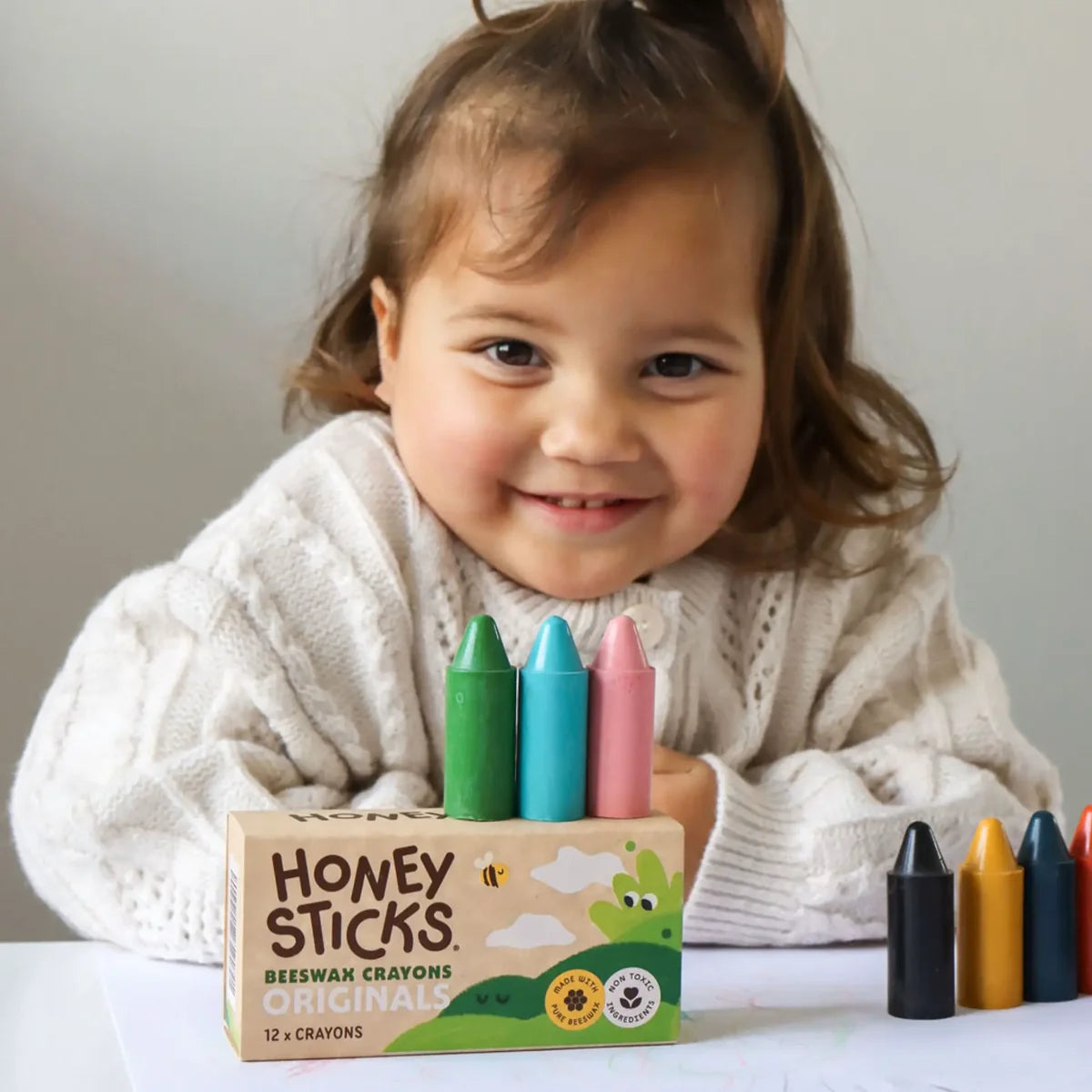 Honeysticks Beeswax Crayons - Originals - 12 Pack – Stage 1 First Crayons | | Honeysticks | Little Acorn to Mighty Oaks