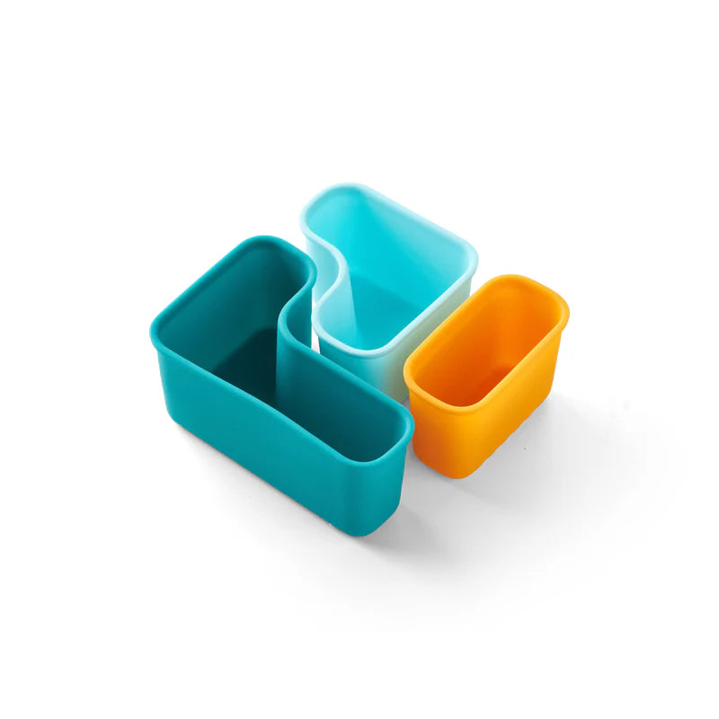 PlanetBox Puzzle Silicone Pods - Teal/Yellow/Blue | | PlanetBox | Little Acorn to Mighty Oaks