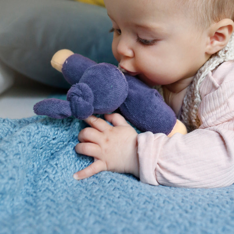 Nanchen Organic Waldorf Doll - Pimpel - Blue - 17cm | | Nanchen | Little Acorn to Mighty Oaks
