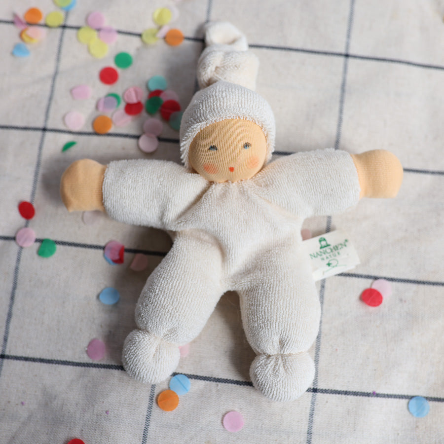 Nanchen Organic Waldorf Doll - Pimpel White - 17cm | | Nanchen | Little Acorn to Mighty Oaks