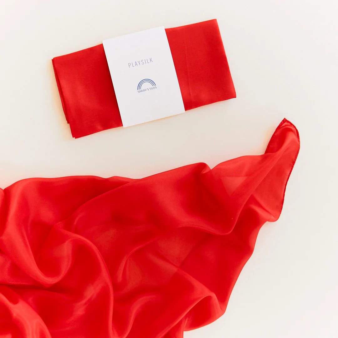 Sarah’s Silks Red Playsilk – 35 x 35 Inch Open-Ended Play Silk | | Sarah's Silks | Little Acorn to Mighty Oaks
