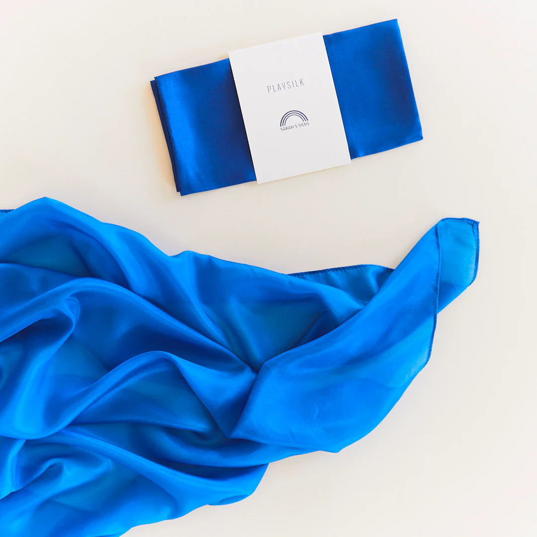 Sarah’s Silks Royal Blue Playsilk – 35 x 35 Inch Open-Ended Play Silk | | Sarah's Silks | Little Acorn to Mighty Oaks