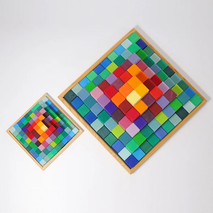 Grimm's Large Stepped Pyramid – 100 Rainbow Wooden Blocks | | Grimm's Spiel and Holz | Little Acorn to Mighty Oaks