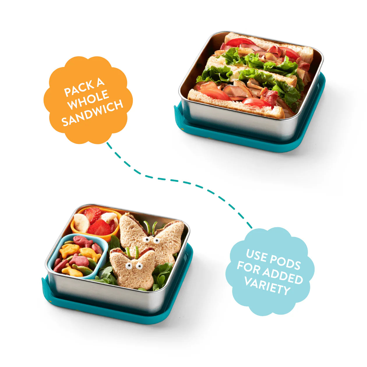 Planetbox Trailblazer Sandwich Box - Lagoon Terrazzo | | PlanetBox | Little Acorn to Mighty Oaks