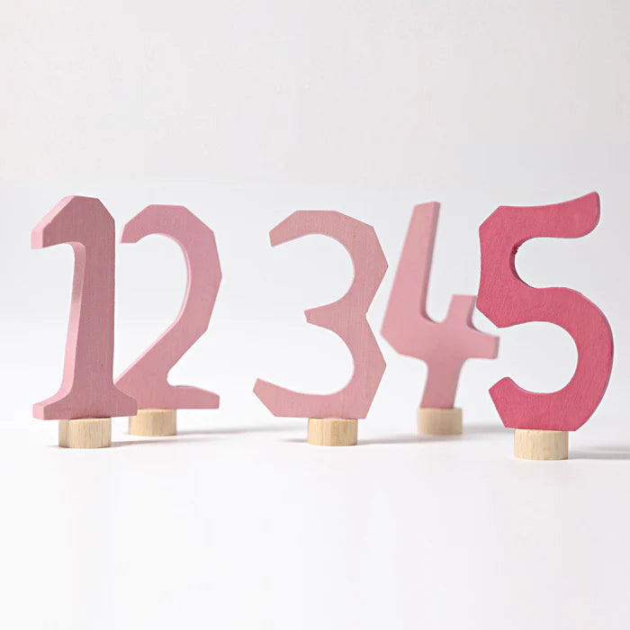 Grimm's Pink Decorative Numbers 1-5 | | Grimm's Spiel and Holz | Little Acorn to Mighty Oaks