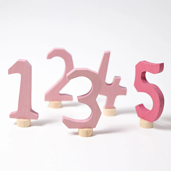 Grimm's Pink Decorative Numbers 1-5 | | Grimm's Spiel and Holz | Little Acorn to Mighty Oaks