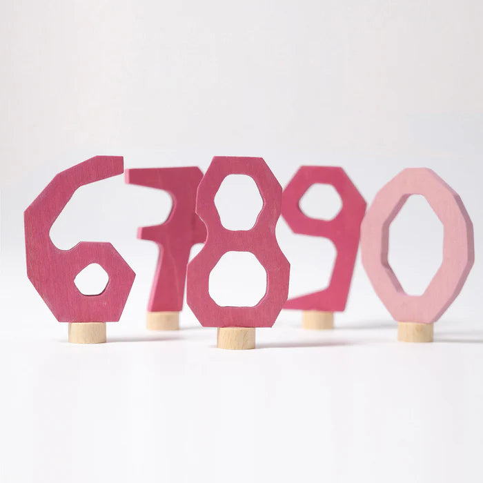 Grimm's Pink Decorative Numbers 6-9 & 0 | | Grimm's Spiel and Holz | Little Acorn to Mighty Oaks