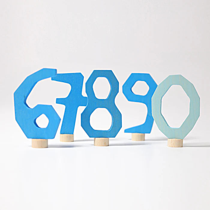 Grimm's Blue Decorative Numbers 6-9 & 0 | | Grimm's Spiel and Holz | Little Acorn to Mighty Oaks