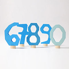 Grimm's Blue Decorative Numbers 6-9 & 0
