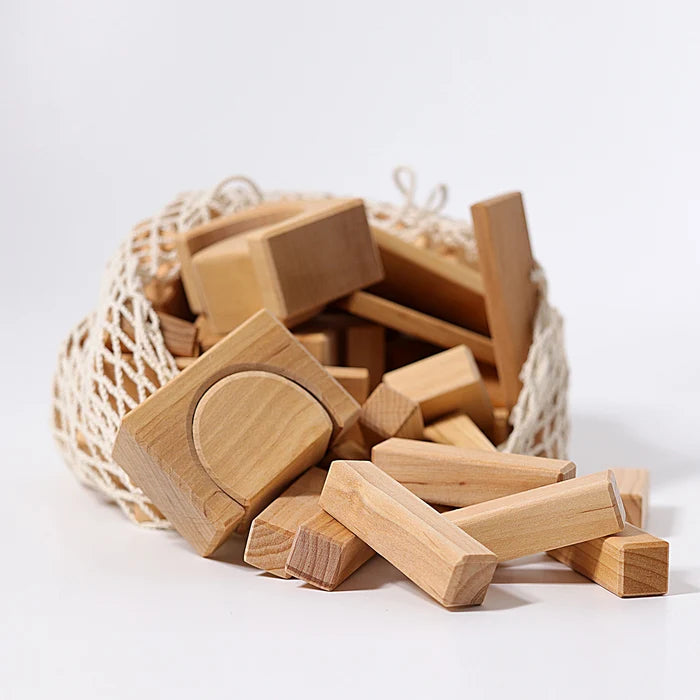 Grimm’s Natural Geo-Blocks – 60-Piece Wooden Building Set | | Grimm's Spiel and Holz | Little Acorn to Mighty Oaks