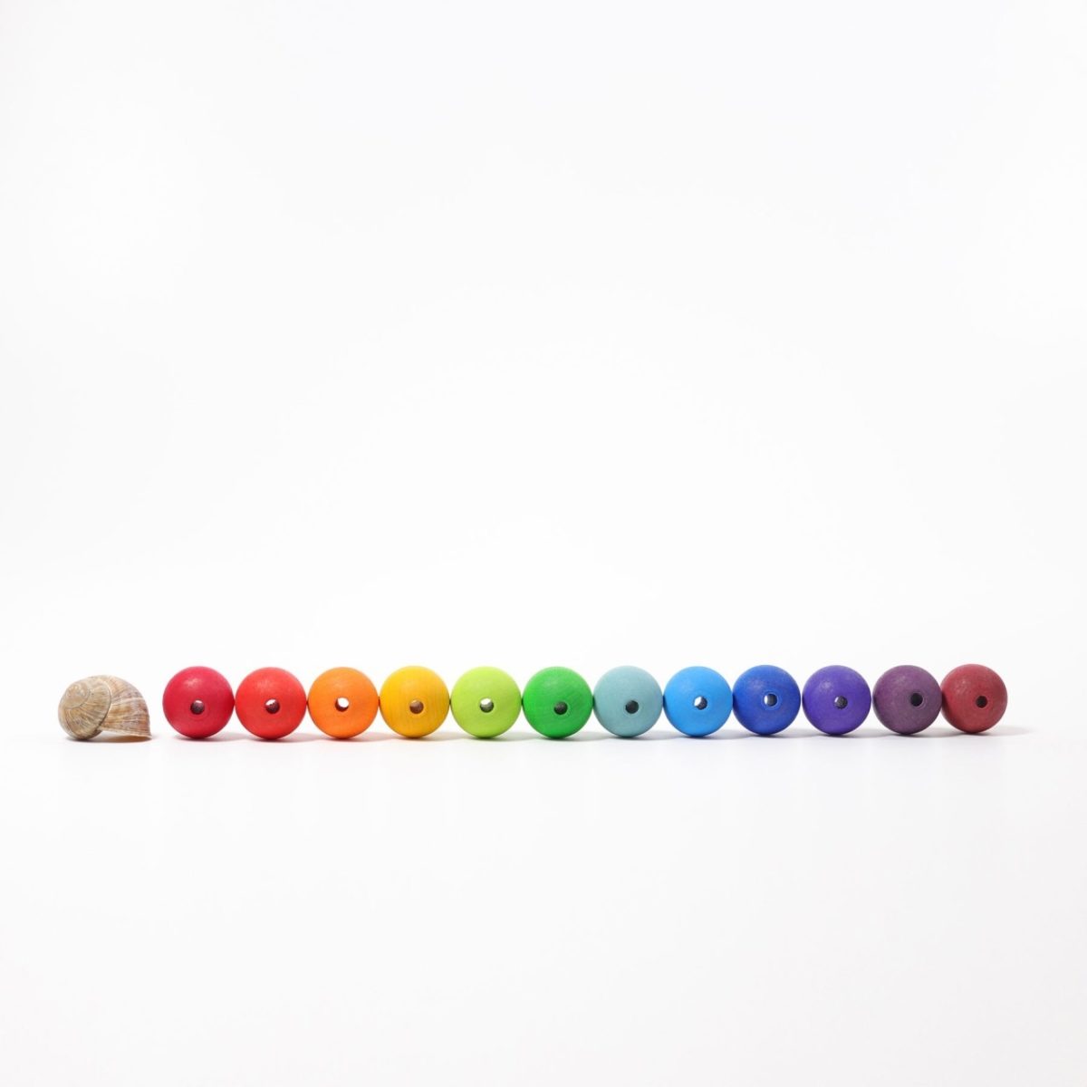 Grimm's 30mm Wooden Rainbow Beads - 36 pack | | Grimm's Spiel and Holz | Little Acorn to Mighty Oaks