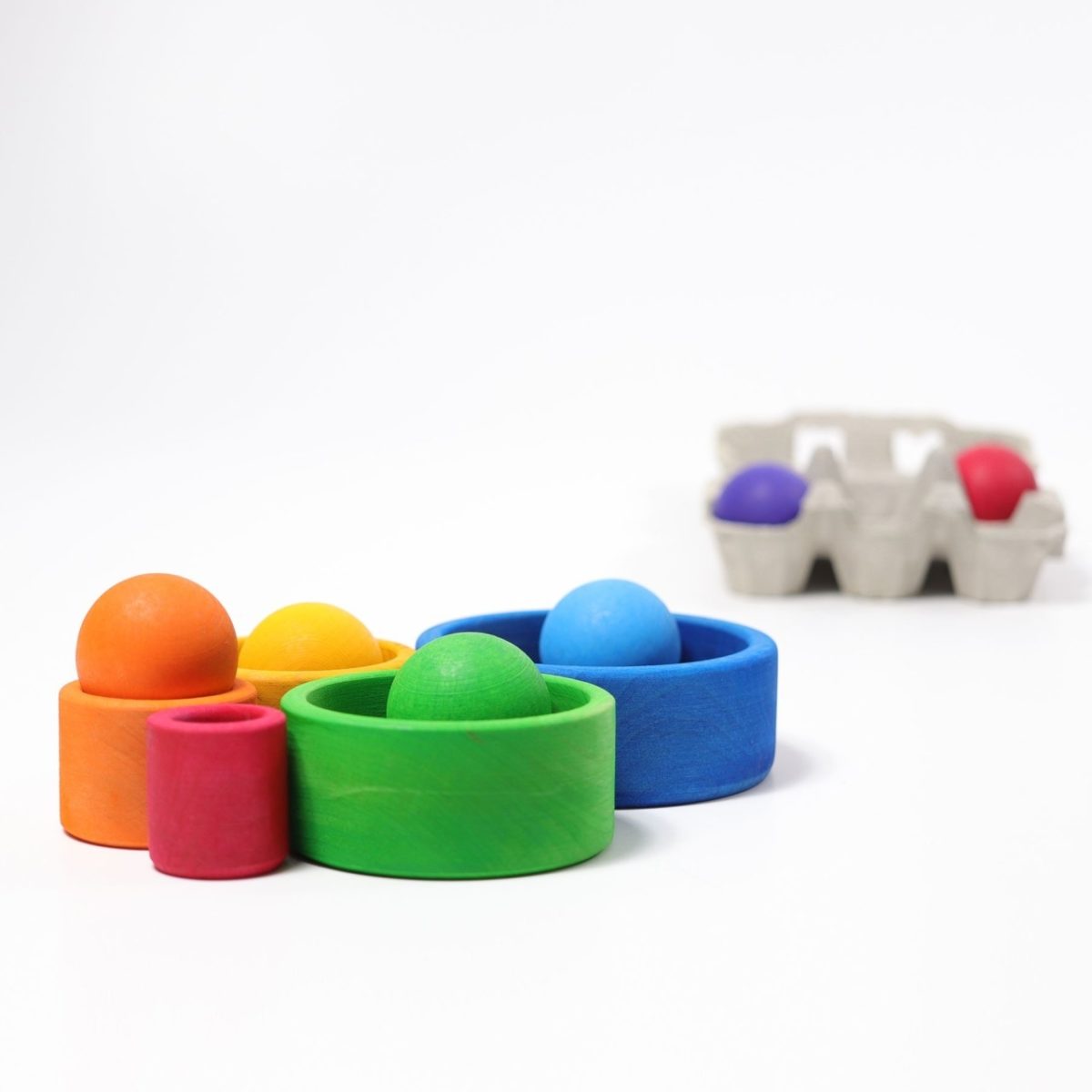 Grimm's Rainbow Nesting Bowls - Rainbow Blue | | Grimm's Spiel and Holz | Little Acorn to Mighty Oaks