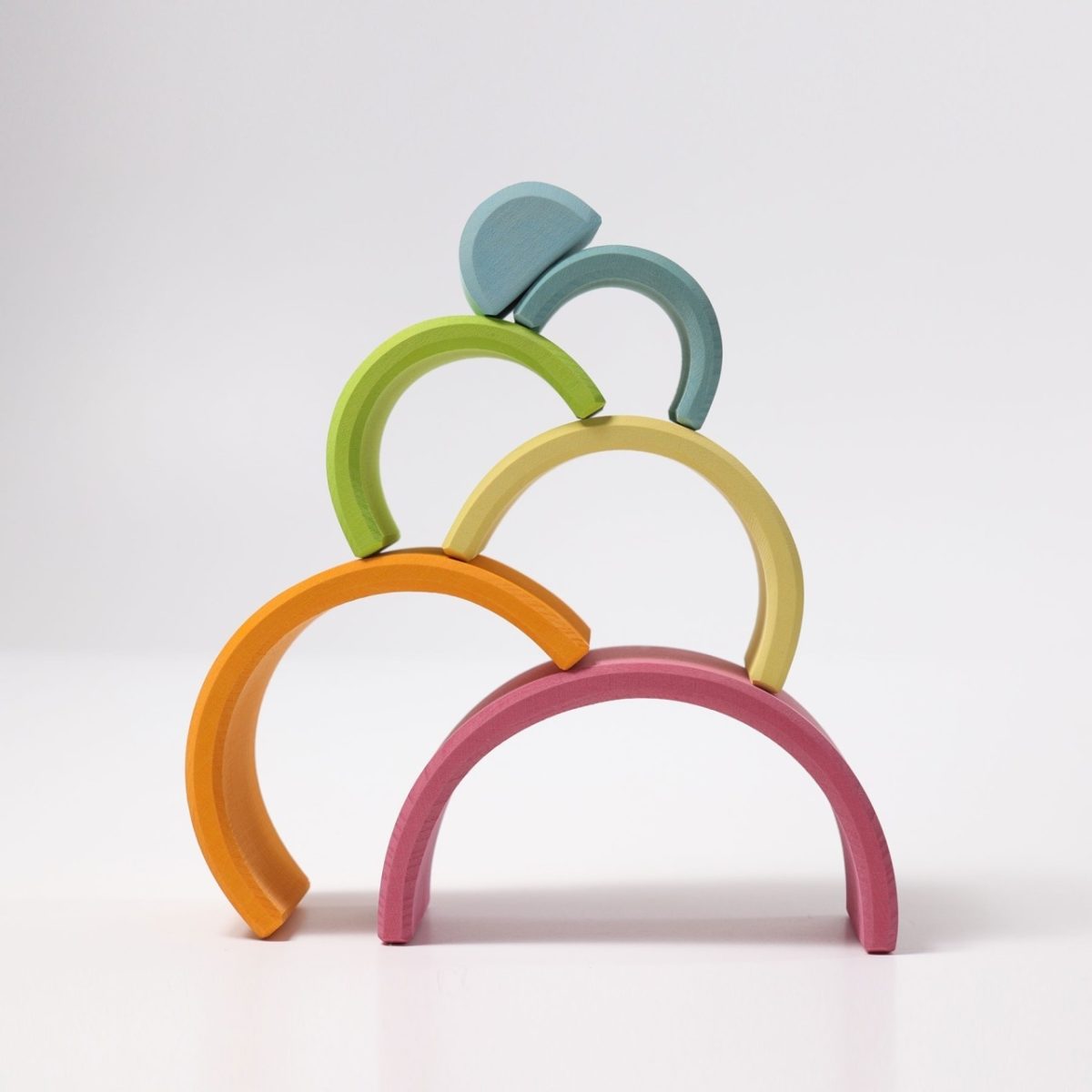 Grimm's Stacking Rainbow Pastel - 6 Piece | | Grimm's Spiel and Holz | Little Acorn to Mighty Oaks