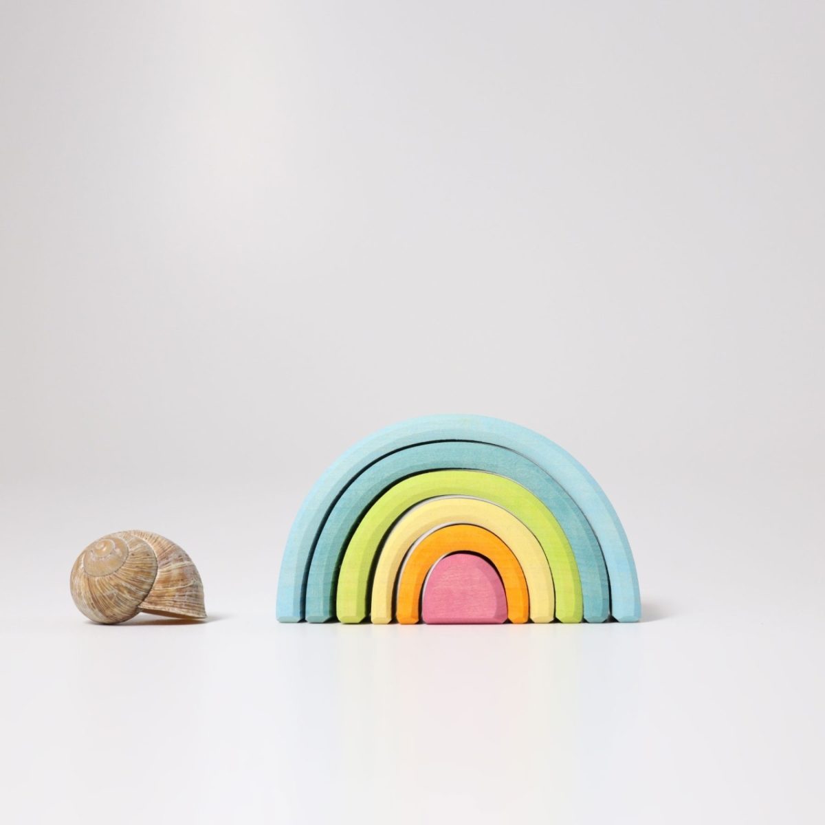 Grimm's Small Pastel Rainbow Stacker | | Grimm's Spiel and Holz | Little Acorn to Mighty Oaks