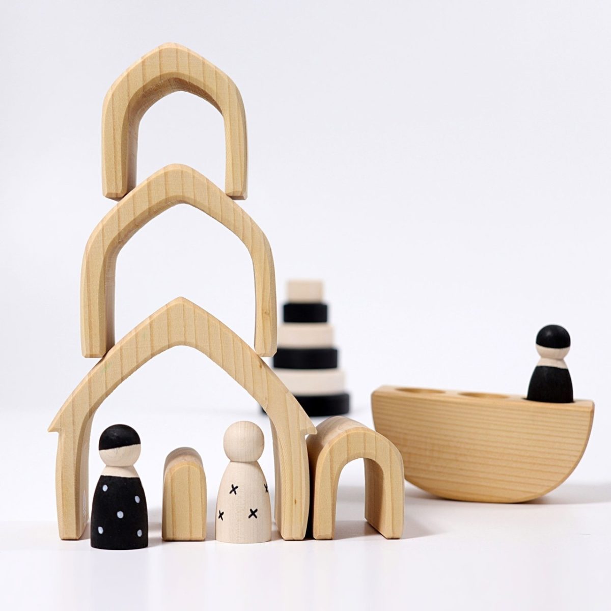 Grimm's Natural House Stacker | | Grimm's Spiel and Holz | Little Acorn to Mighty Oaks