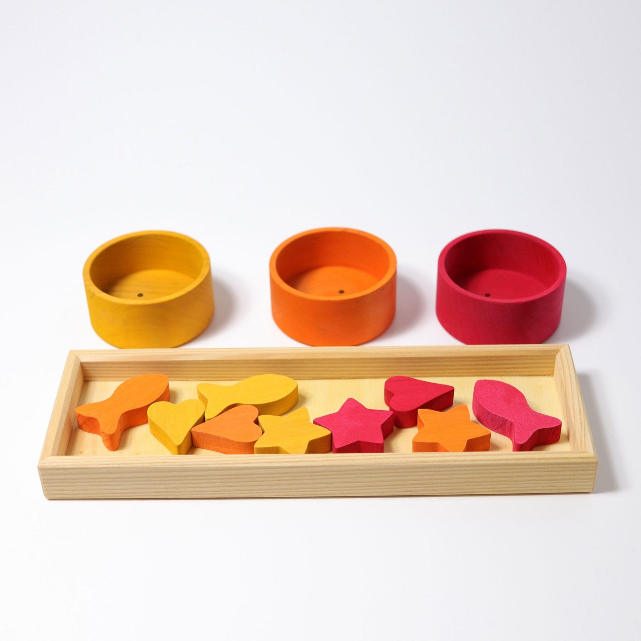 Grimm's Wooden Sorting Game UK | Fish, Star & Heart Shapes