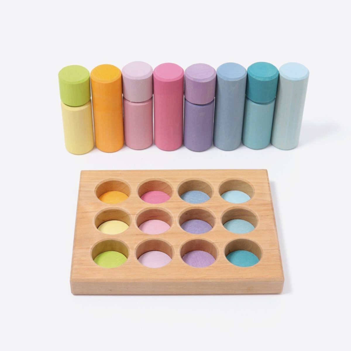 Grimm's Stacking Game Small Pastel Rollers | | Grimm's Spiel and Holz | Little Acorn to Mighty Oaks