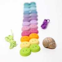 Grimm's Threading Game - Small Pastel Buttons | | Grimm's Spiel and Holz | Little Acorn to Mighty Oaks
