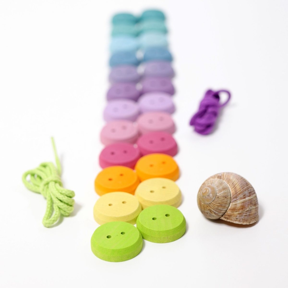 Grimm's Threading Game - Small Pastel Buttons | | Grimm's Spiel and Holz | Little Acorn to Mighty Oaks