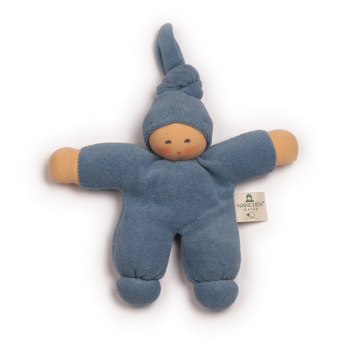 Nanchen Organic Waldorf Doll - Pimpel - Blue - 17cm | | Nanchen | Little Acorn to Mighty Oaks