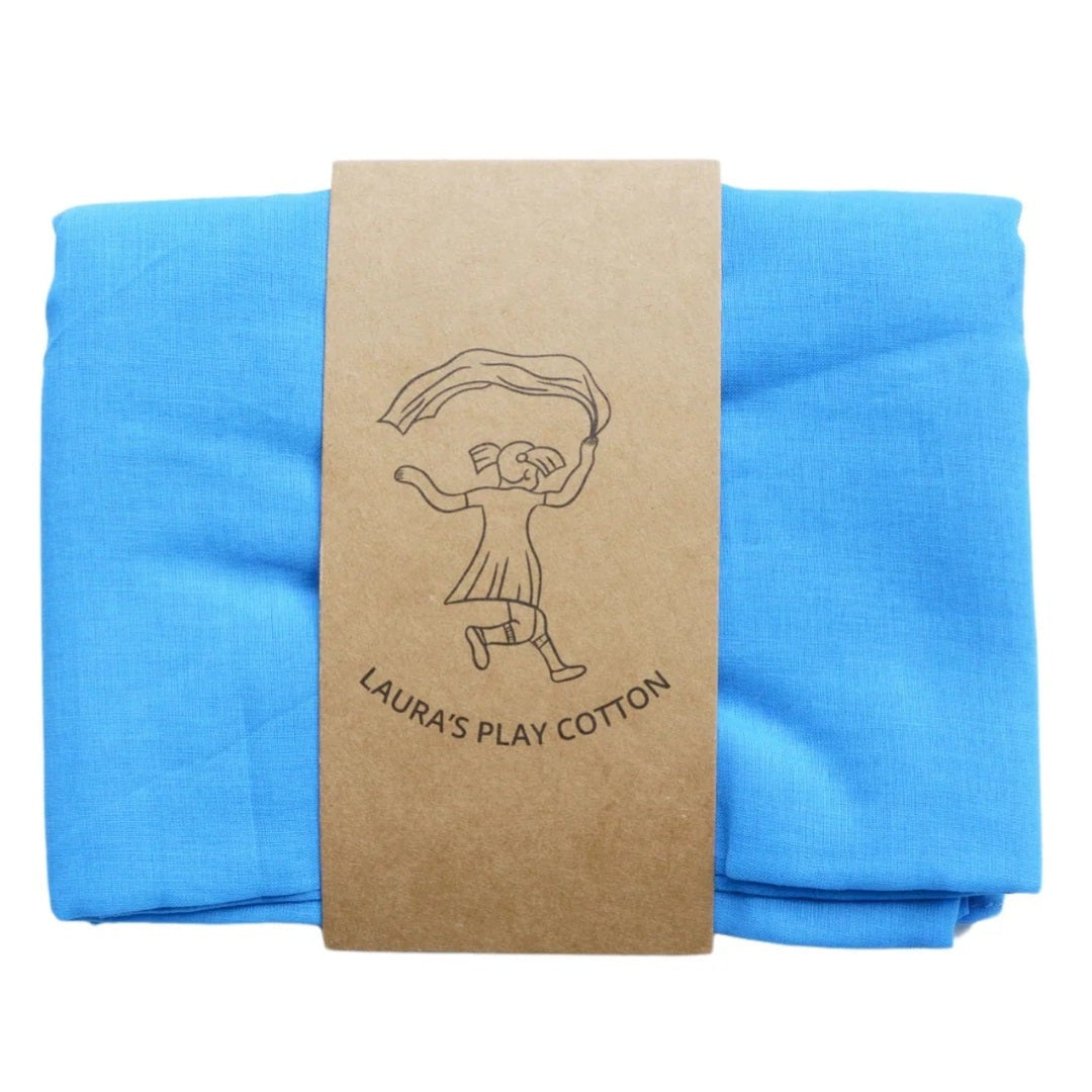Laura's Play Cotton - Blue - 35 x 35 inches - Organic Cotton | | Laura's Play Cotton | Little Acorn to Mighty Oaks