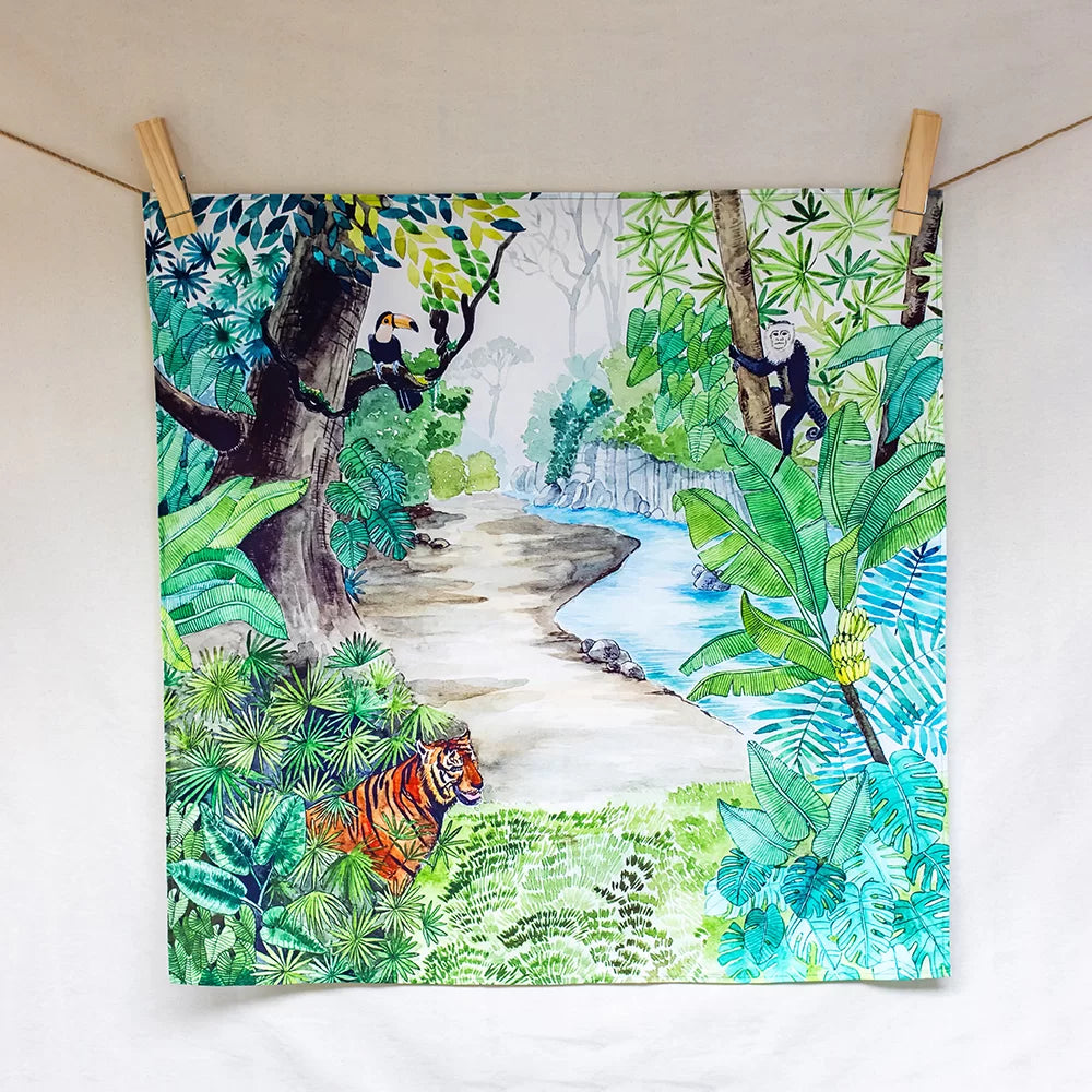 Wonderie - Deep in the Jungle Organic Cotton Play Cloth - 1m x 1m | | Wonderie Organic Play Cloths | Little Acorn to Mighty Oaks