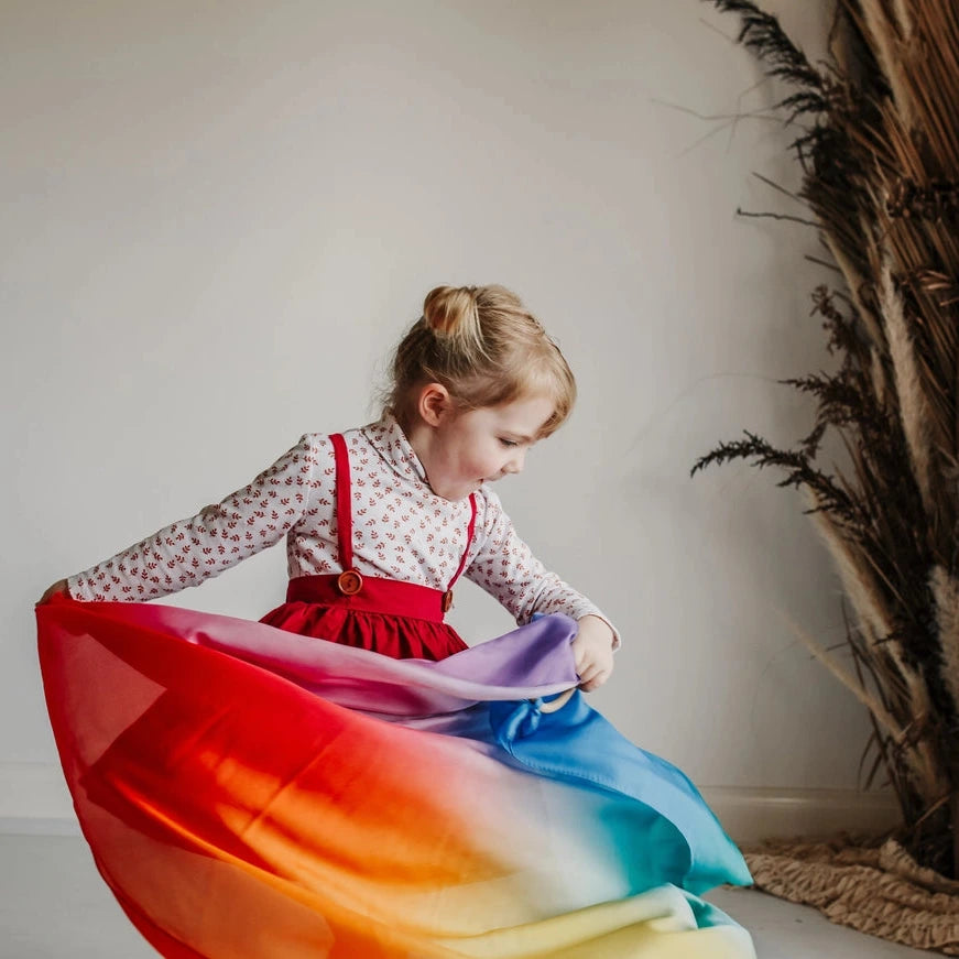 Play Silkies Rainbow Playsilk - 35 x 35 inch | | Play Silkies | Little Acorn to Mighty Oaks