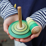 Mader 'My First Spinning Top' with Starter - Grass | Toy | Mader Kreiselmanufaktur | Little Acorn to Mighty Oaks