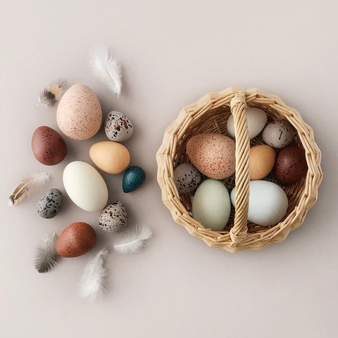 Moon Picnic - A Dozen Bird Eggs in a Basket