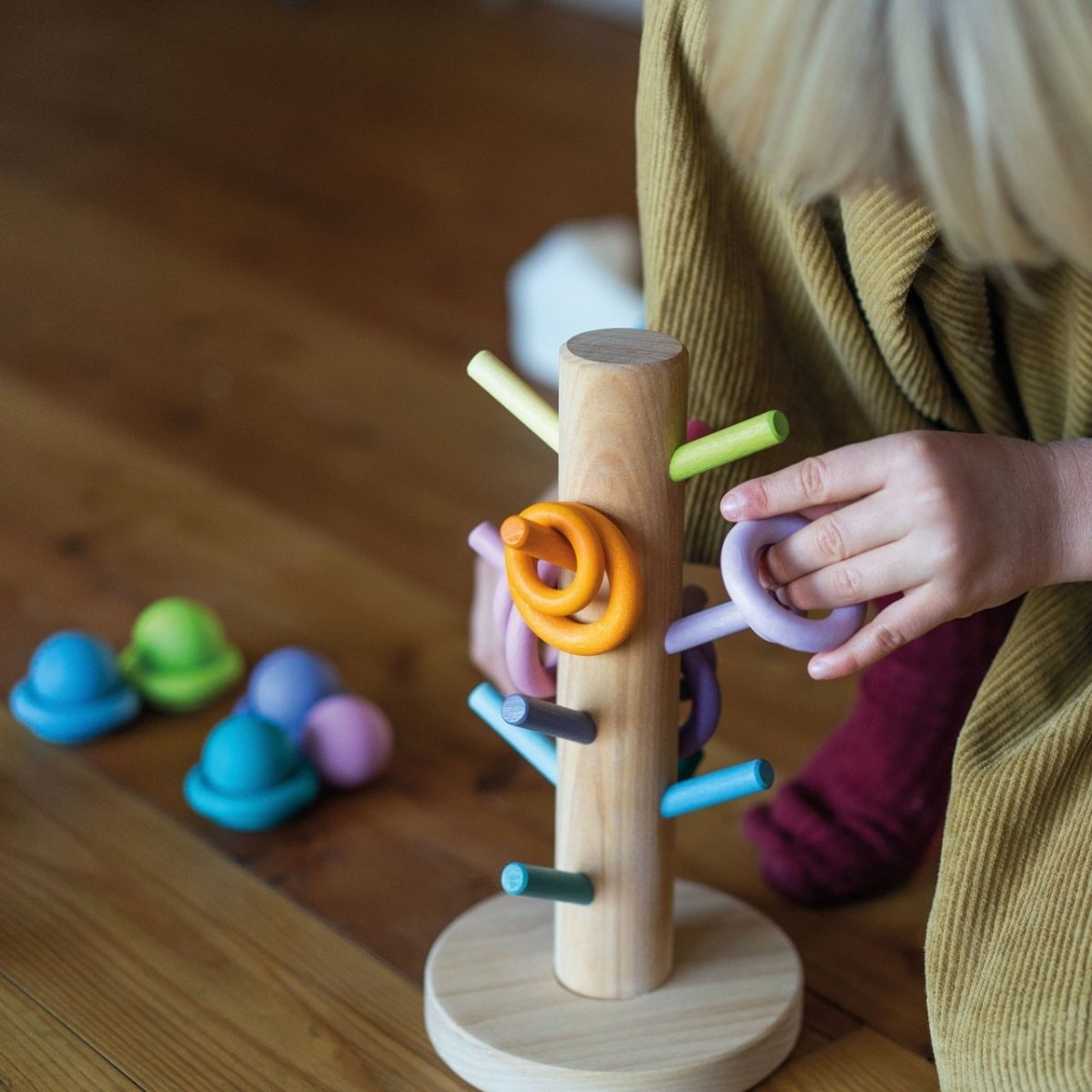 Grimm's Sorting Helper Building Rings Pastel | | Grimm's Spiel and Holz | Little Acorn to Mighty Oaks