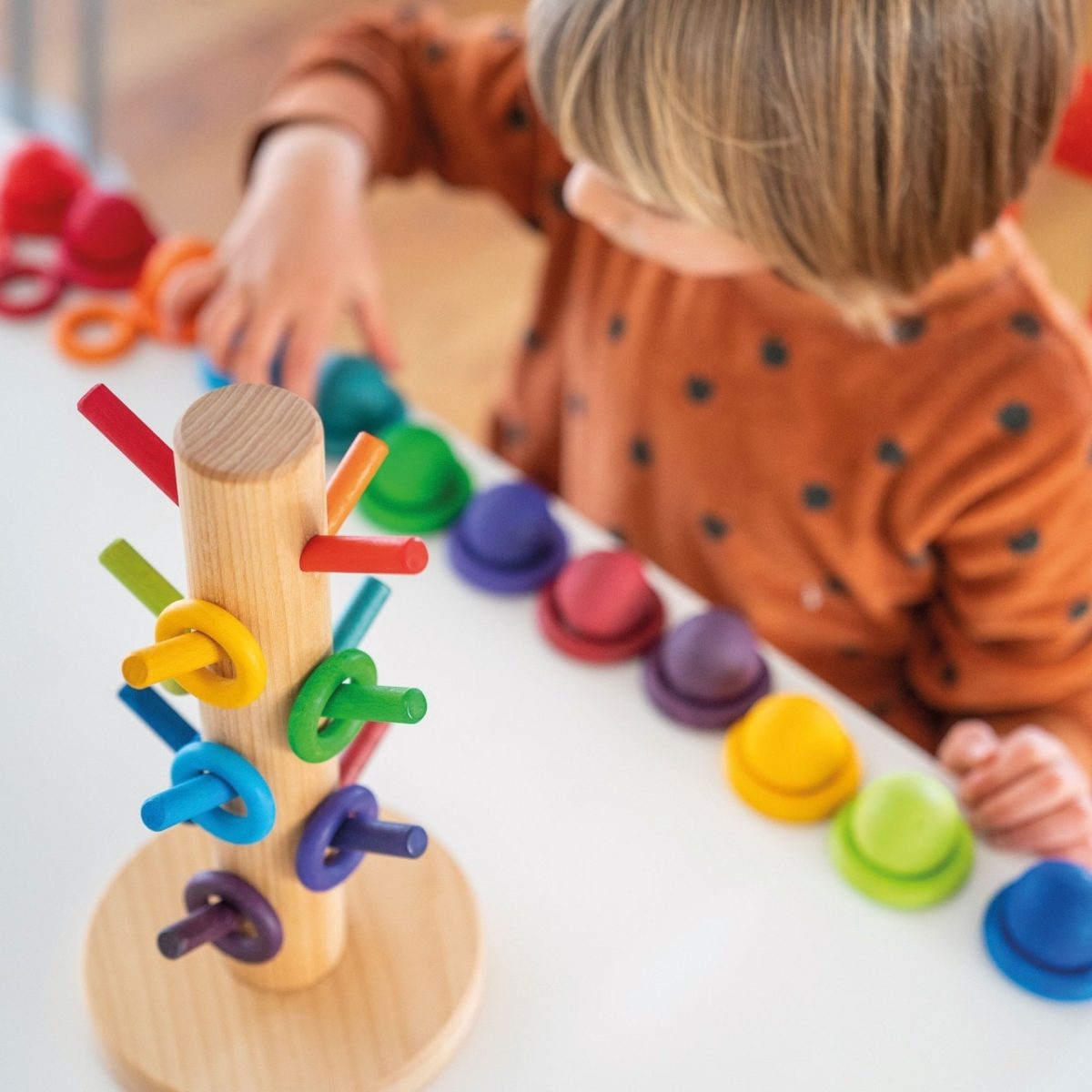 Grimm's Sorting Helper Building Rings Rainbow | | Grimm's Spiel and Holz | Little Acorn to Mighty Oaks