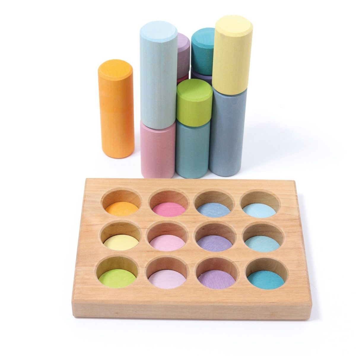 Grimm's Stacking Game Small Pastel Rollers | | Grimm's Spiel and Holz | Little Acorn to Mighty Oaks