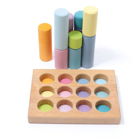 Grimm's Stacking Game Small Pastel Rollers